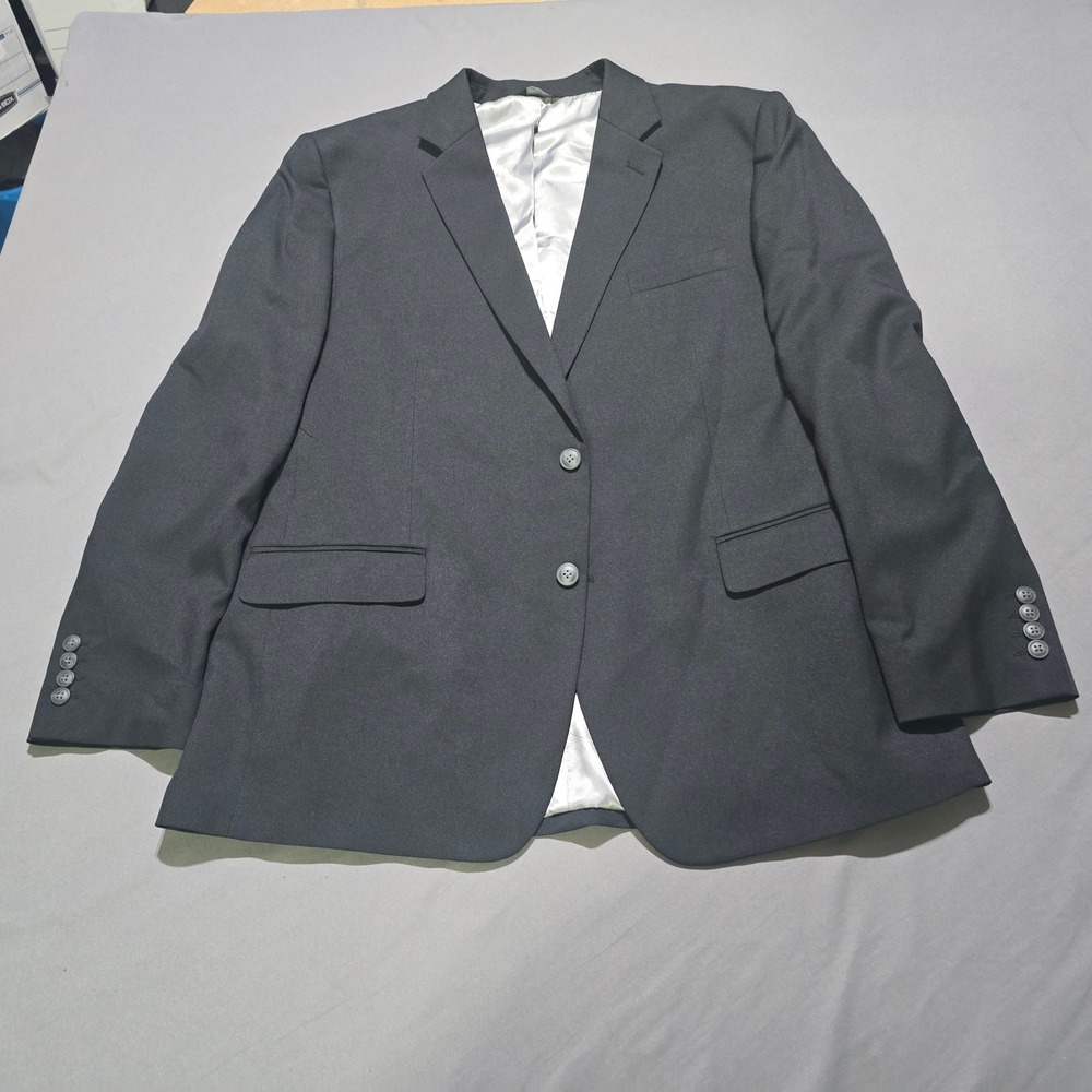 Haggar Suit Jacket Mens 48R Black Tailored Fit Travel Performance Blazer
